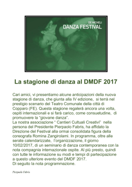 La stagione di danza al DMDF 2017