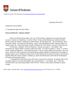 Pordenone 09.02.2017 COMUNICATO STAMPA L` insediamento