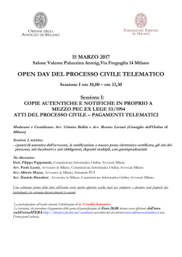 open day del processo civile telematico