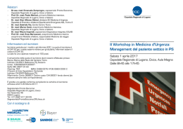 II Workshop in Medicina d`Urgenza: Management del paziente