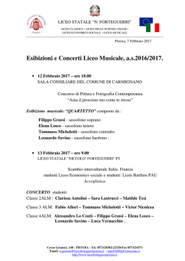 esibizioni e concerti studenti liceo musicale a.s. 2016/2017