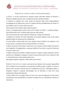 Norme per gli autori RSP 2017 - Istituto Italiano di Preistoria e