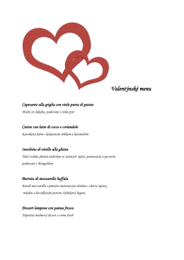 Valentýnské menu - il Primo Piatto