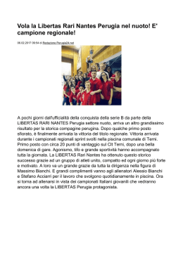 articolo regionali sprint - Libertas Rari Nantes Perugia