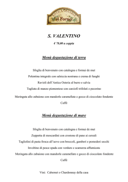 menu` di san valentino - Antica Osteria Il Forno