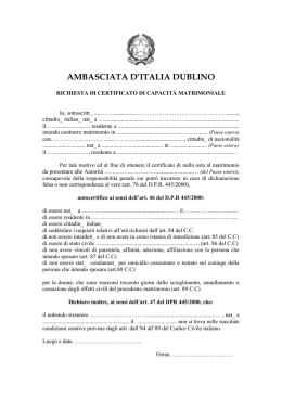 modulo richiesta capacita matrimoniale - Ambasciata d`Italia
