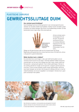 GewrichtsslijtaGe duim - Jeroen Bosch Ziekenhuis