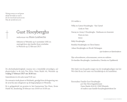 Gust Hooyberghs - Van Hove Begrafenissen