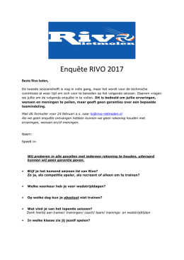 Enquête RIVO 2017 - Rivo