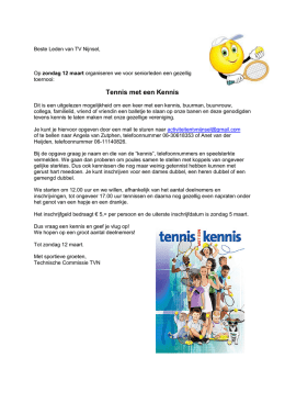 Uitnodiging tennis kennis 2017