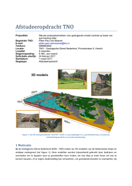 TNO, Nieuwe analysetechnieken voor geologische model controle