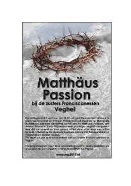 Matthäus Passion bij de zusters Franciscanessen Veghel