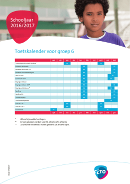 Toetskalender voor groep 6 schooljaar 2016-2017.indd