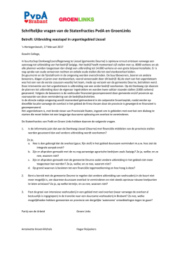 Schriftelijke vragen van de Statenfracties PvdA en GroenLinks