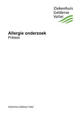 Allergie onderzoek priktest - Ziekenhuis Gelderse Vallei