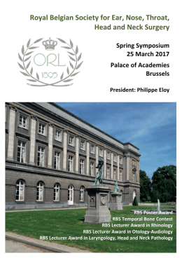 Royal Belgian Society for Ear, Nose, Throat, Head - ORL