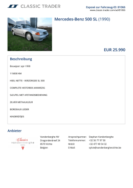 Mercedes-Benz 500 SL (1990) EUR 25.990