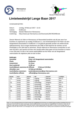 Limietwedstrijd Lange Baan 2017