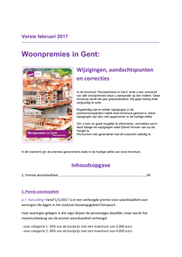 Woonpremies in Gent