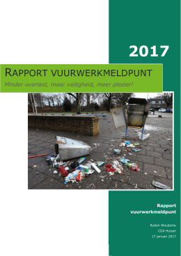 Rapport Vuurwerkmeldpunt 2016-2017