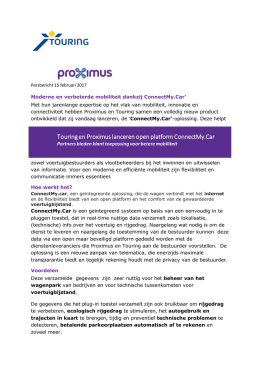 Touring en Proximus lanceren open platform ConnectMy.Car