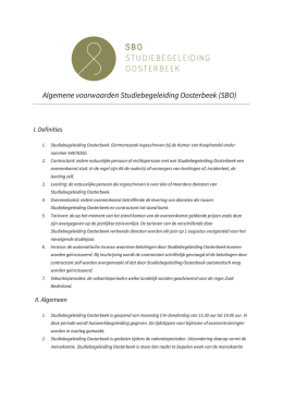Algemene voorwaarden Studiebegeleiding Oosterbeek (SBO)