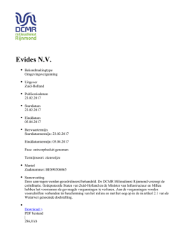 Evides NV - DCMR Milieudienst Rijnmond