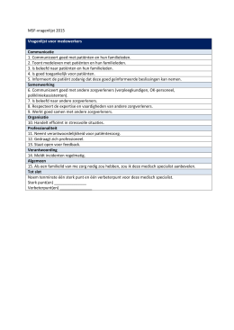 MSF-vragenlijst 2015 Vragenlijst voor medewerkers Communicatie
