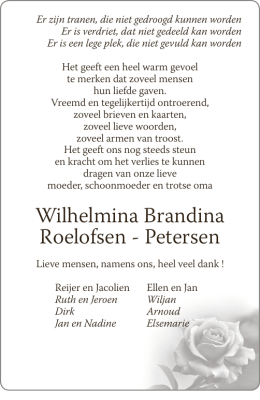 Wilhelmina Brandina Roelofsen