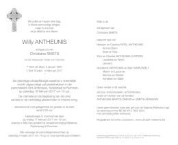 Willy ANTHEUNIS - Matterne Uitvaartverzorging