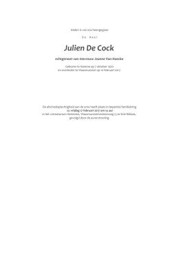 Julien De Cock - Begrafenissen De Clerck