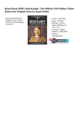 Read Ebook  Mein Kampf - The Official 1939