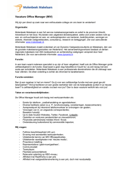 Vacature Office Manager (M/V)