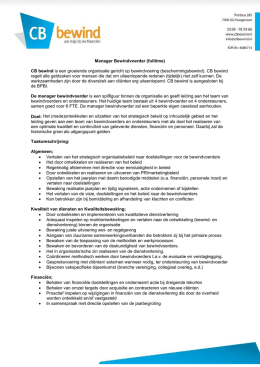Vacature Manager Bewindvoering 2017