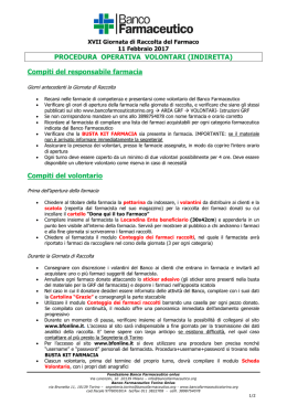 istruzioni volontari - Banco Farmaceutico Torino
