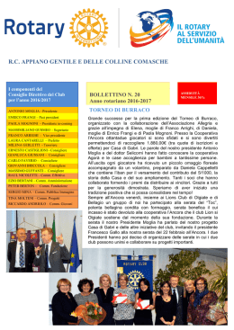 Bollettino 20 - Rotary Appiano Gentile