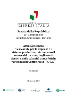 l`audizione di Rete Imprese Italia (documento