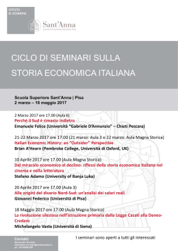 Diapositiva 1 - Pisa - Scuola Superiore Sant`Anna
