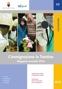 Rapporto Immigrazione 2016 - Ufficio Stampa Provincia Autonoma