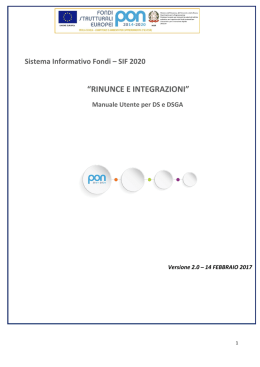Manuale Gestione Rinunce – Integrazioni SIF 2020 DEF