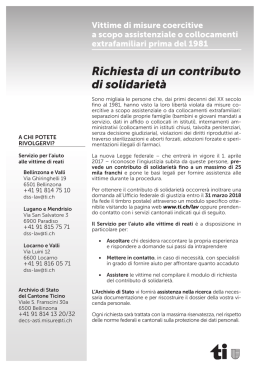 Foglio informativo - Repubblica e Cantone Ticino