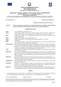 Decreto commissione - Istituto Comprensivo "Don Lorenzo Milani