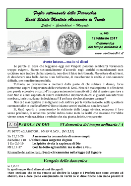 12-19 febbraio 2017 - Parrocchia Santi Martiri Anauniesi in Trento