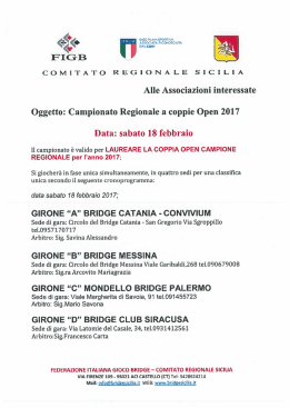 COPPIE OPEN - Bridge Sicilia