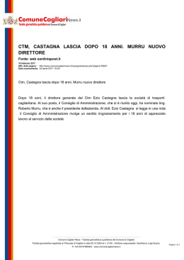Comune Cagliari News - Ctm, Castagna lascia dopo 18 anni. Murru