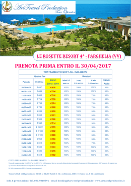Le Rosette Resort 4* da € 476,00