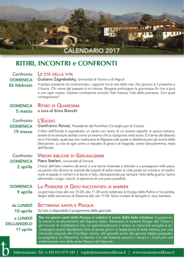 Lettera agli amici - Calendario 2017 (aggiornato febbraio 2017)
