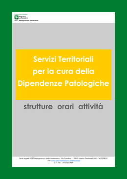 Brochure Servizi Territoriali per la cura delle Dipendenze Patologiche