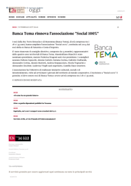 Toscana24 - Banca Tema rinnova l_associazione Social 100 per