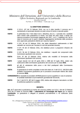 B26 decreto graduatoria Lombardia